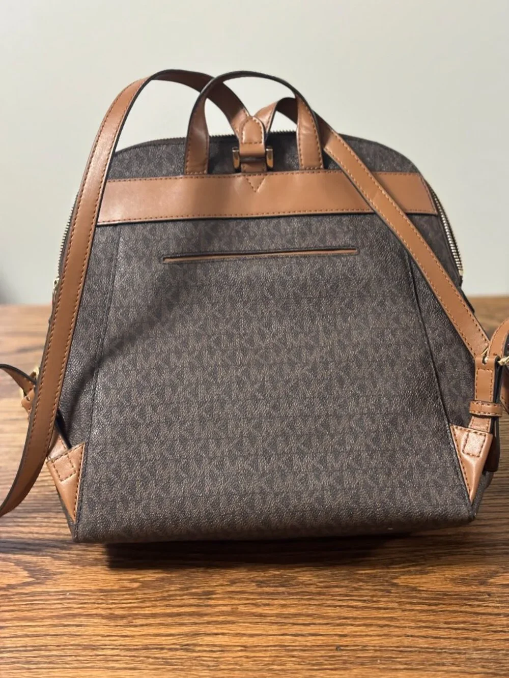Michael Kors Signature Brown & Tan Backpack Purse/Handbag